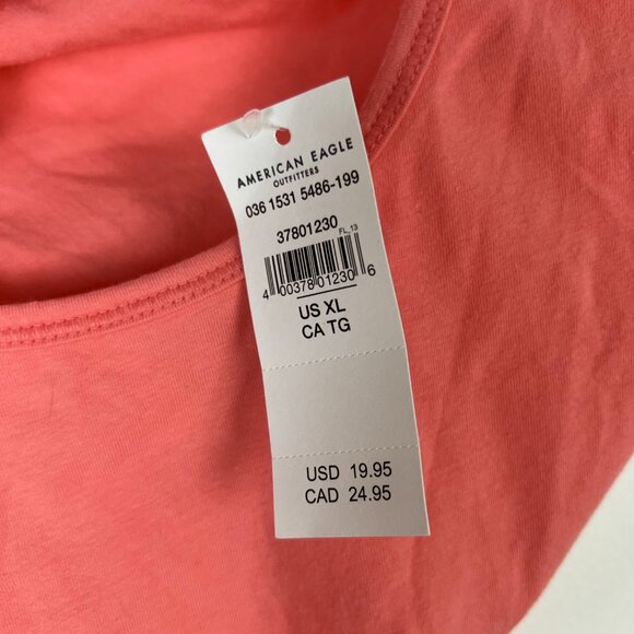 NWT American Eagle Twisted Back Cropped Tank Top Crop Top Coral Size XL NEW - Picture 6 of 11